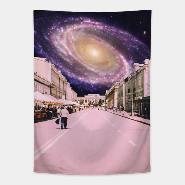 Downtown - Space Aesthetic, Retro Futurism, Sci Fi Tapestry by jessgaspar