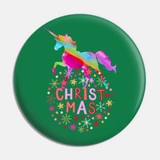 Christmas rainbow unicorn horse (holiday wreath) Pin