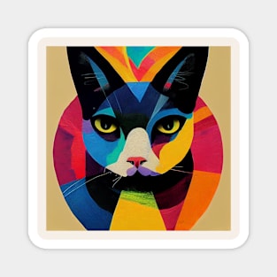 Abstract Cat Magnet