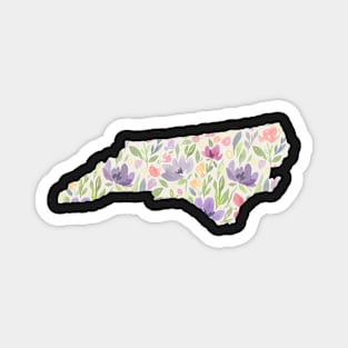 North Carolina Silhouette Florals Magnet