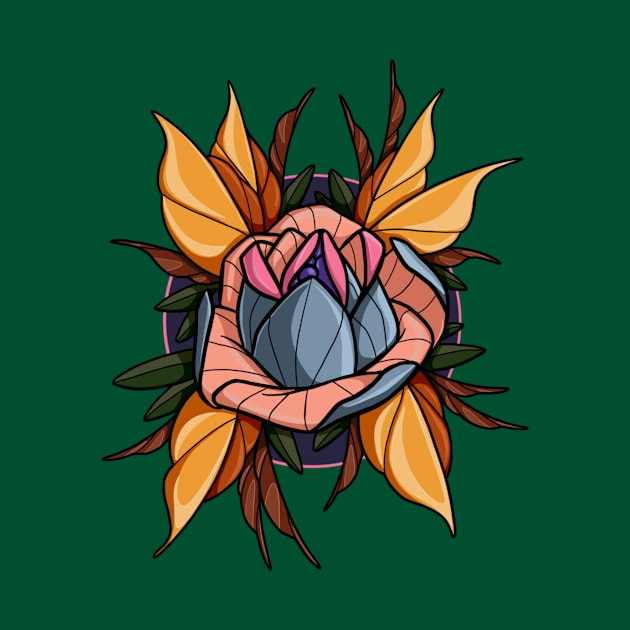 Neotraditional rose design by InkSmith