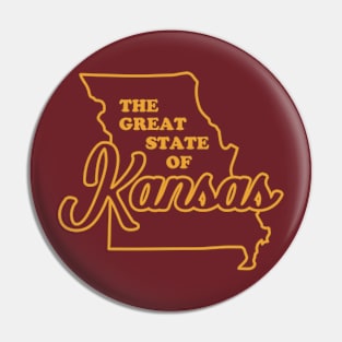 The Great State Of Kansas Pin