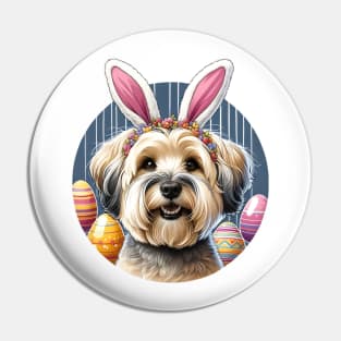 Dandie Dinmont Terrier Celebrates Easter with Bunny Ears Pin