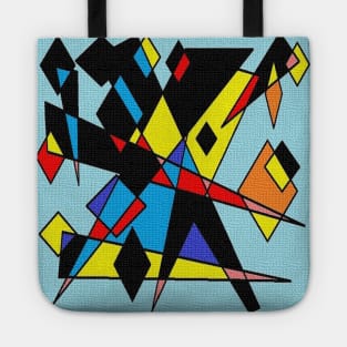 Black blue and yellow Tote