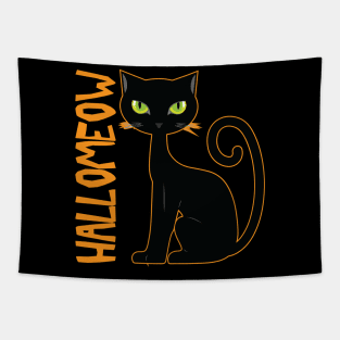 Hallomeow Cat TShirt Halloween Cat Shirt for Cat Lover Tapestry