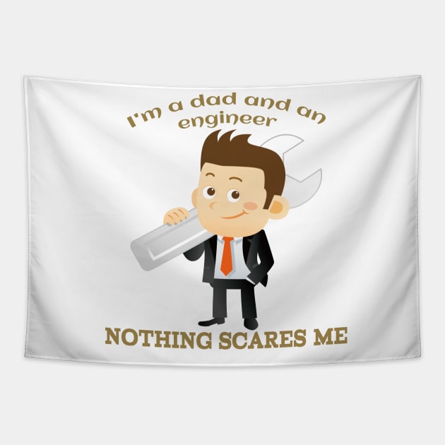 I'm a DAD and an Engineer Nothing scares me Tapestry by ShopiLike