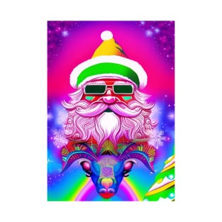 Retro Vintage Pink Santa Clause T-Shirt