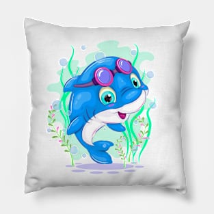 Cute cartoon dolphin Pillow
