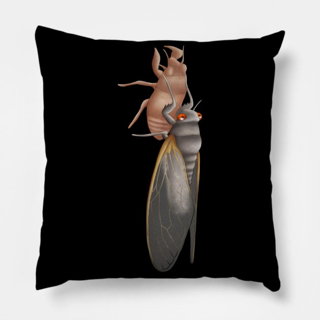 Cicada Shedding Shell Pillow by Wilderness Insider