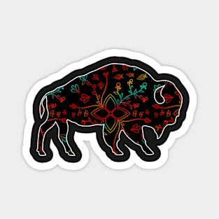 Floral Gradient bison/buffalo Magnet