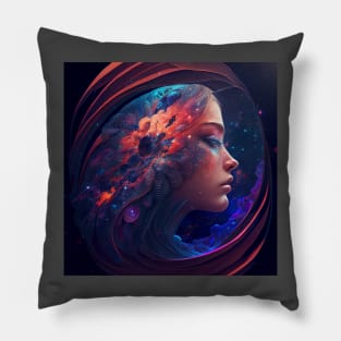 Beautiful Girl Abstract Art Pillow