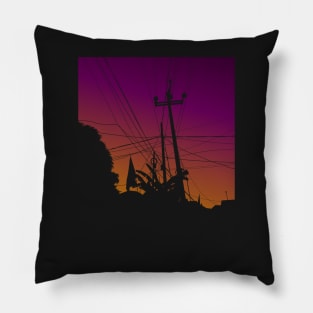 Flat design of irregular power cables Pillow