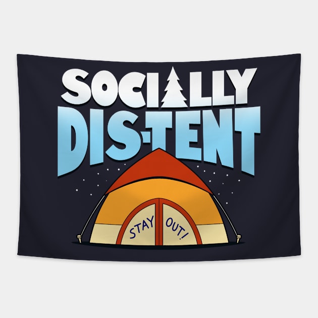 Socially Distent Socially Distant Funny Summer Camping Meme Tapestry by Originals By Boggs