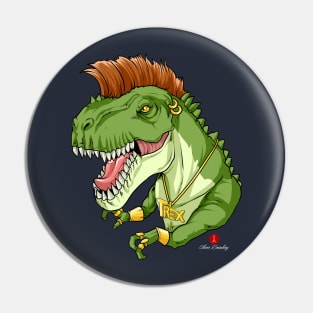 Mr T-Rex Blingosaurus | Bling, Mohawk & Dinosaur Pin