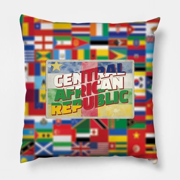 Central African Republic vintage style retro souvenir Pillow by DesignerPropo