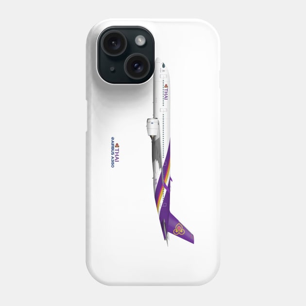 Illustration of Thai Airbus A350 Phone Case by SteveHClark