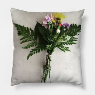 Bundle of Flowers with Daisies Pillow