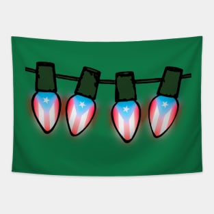 Puerto Rico Flag Xmas Lights Tapestry