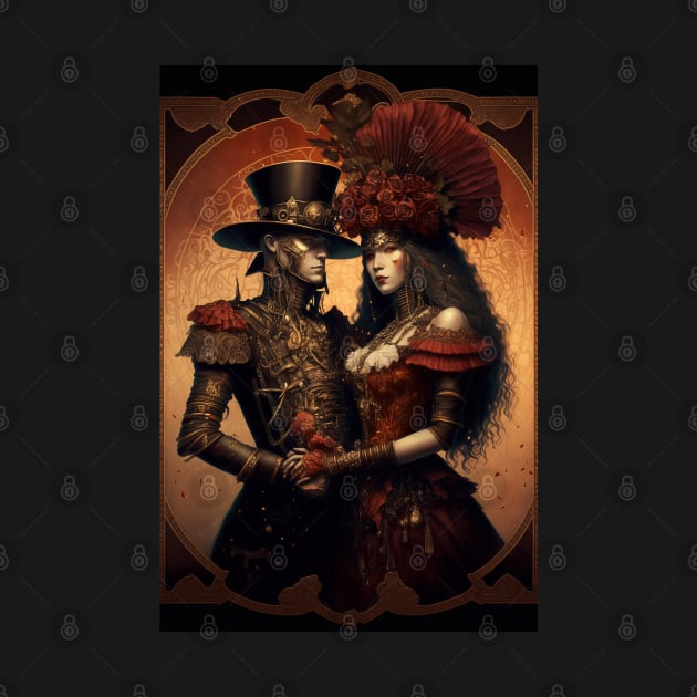 Steampunk Lovers Tarot Card by Obotan Mmienu