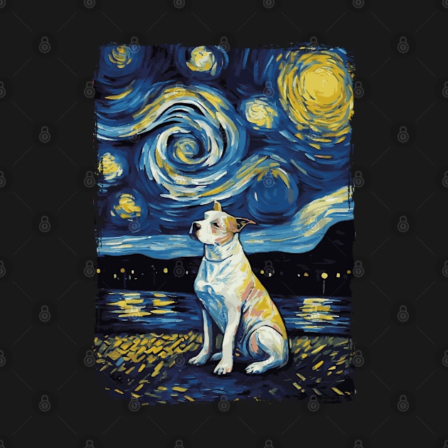 Pitbull Starry Night by favoriteshirt