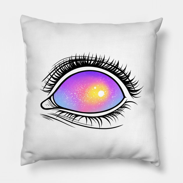 Psychedelic Eye. Raibow color Pillow by OccultOmaStore