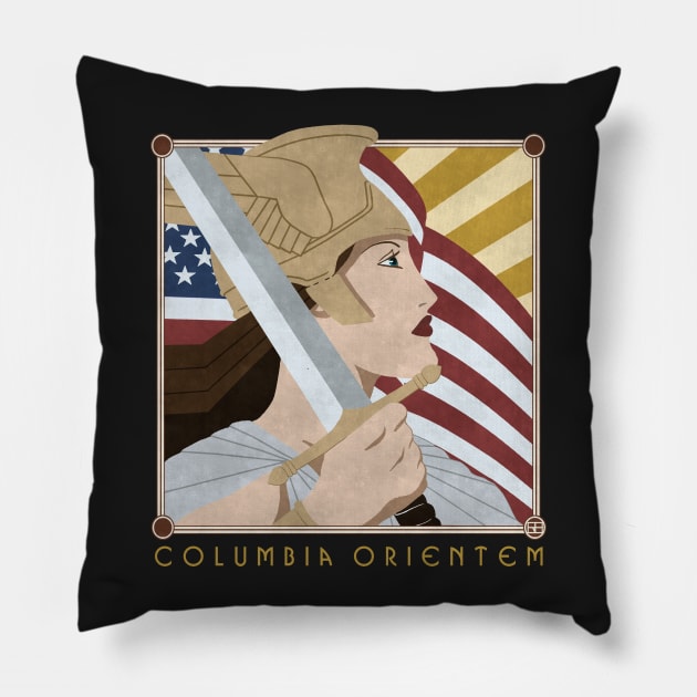 Columbia Rising #TPArtDecoContest Pillow by WorkOfArtStudios