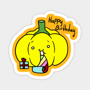 Happy Birthday - Yellow Bell Pepper Magnet