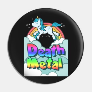 Rainbow Death Metal Unicorn Pin