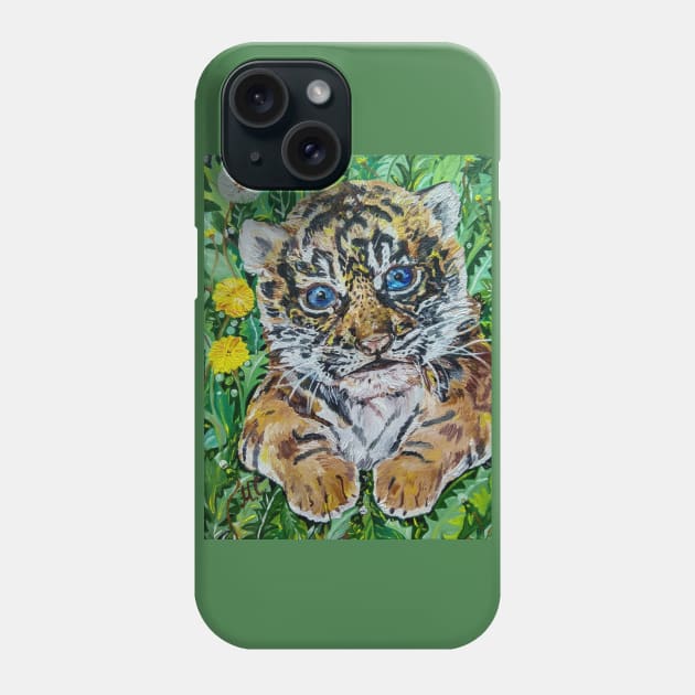 Siberian Tiger Cub Phone Case by mariasibireva