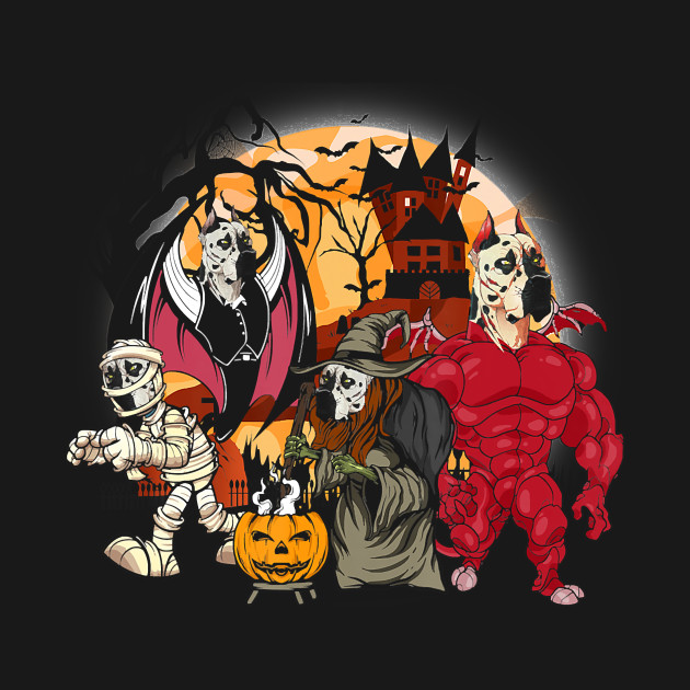 Disover Great Dane Vampire Mummy Evil Witch Halloween Costume - Great Dane Halloween - T-Shirt