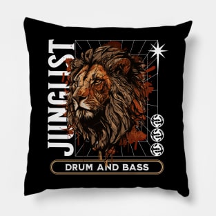 DRUM AND BASS  - Junglist Lion Y2K spice (White) Pillow