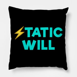 Static will Light Blue Pillow