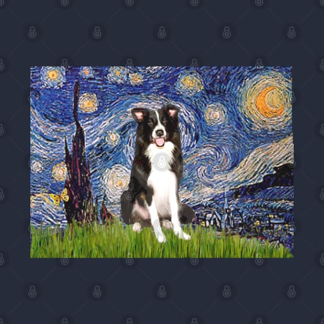 Starry Night Adaptation with a Border Collie by Dogs Galore and More