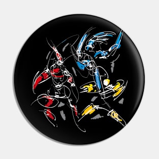 Martial Art Robots Pin