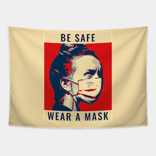 Be save wear a mask Tapestry by NEWdraft FABRICS