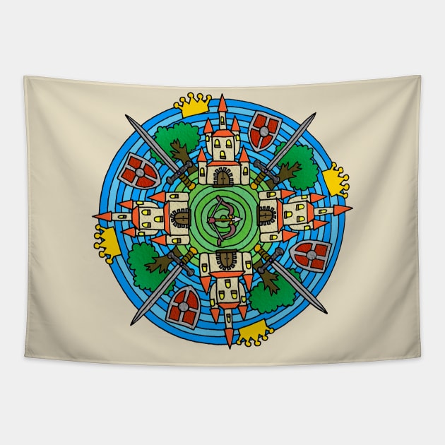 Medieval & Fantasy Themed Mandala Tapestry by gorff