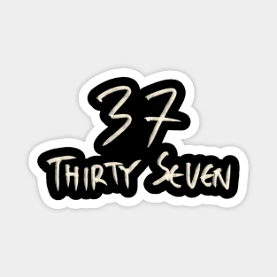 Hand Drawn Letter Number 37 Thirty Seven Magnet