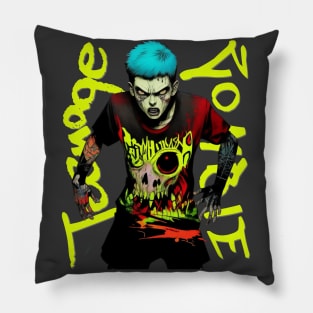 Zombie Teenage Boy Halloween Pillow