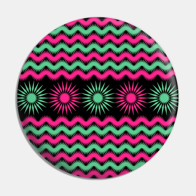 Zigzag Chevron Pattern In Pink And Green Pin by IsmaSaleem