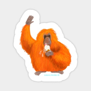 Orangutan eating an ice cream Magnet