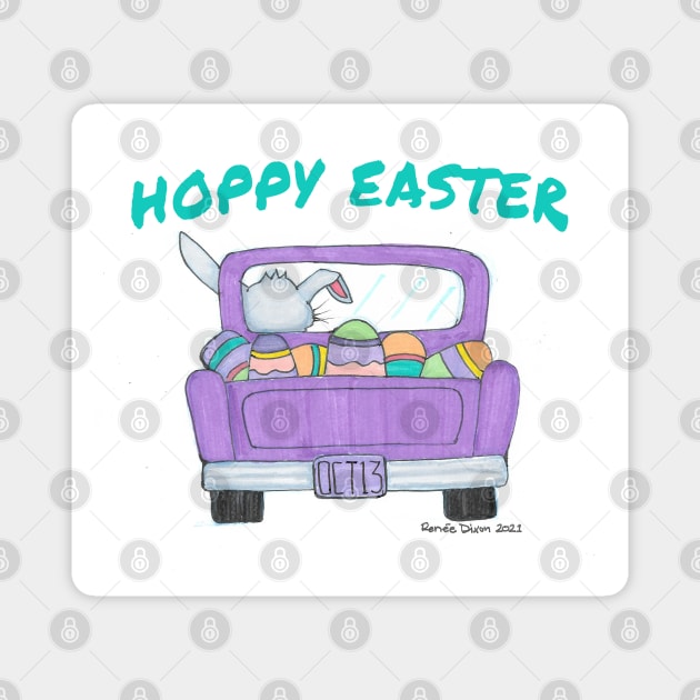 Hoppy Easter Magnet by ReneeDixonArt