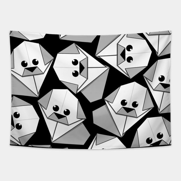 Origami Puppy Black Tapestry by Sketchbook ni Abi