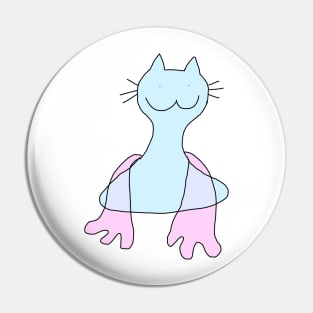 Ghost cat blob Pin