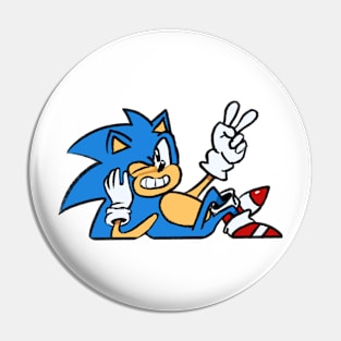 Blue Hedgehog Pin