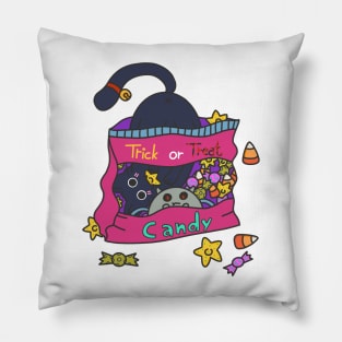 Cute candy eating trick or treat Halloween design Pillow