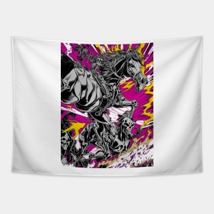 Skulls and horses abstract Tapestry