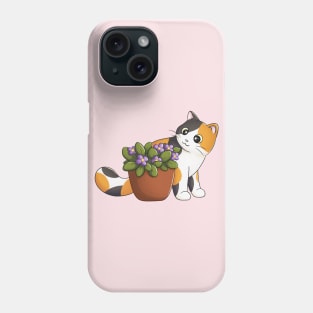 Calico Cat With Flower Phone Case