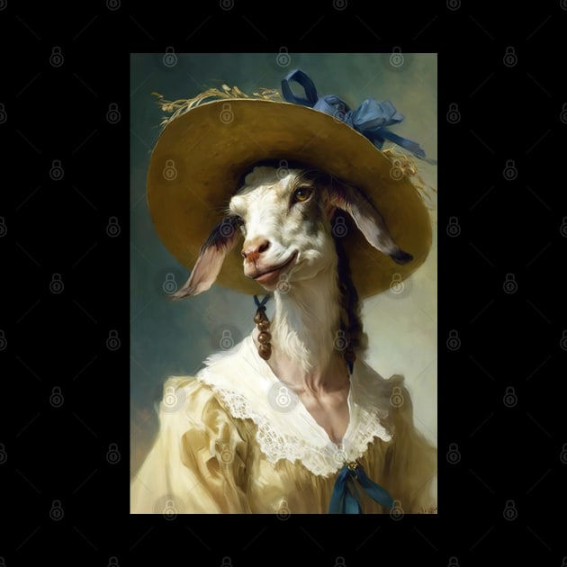 Nanny of the Fields - Classic Goat Portrait by YeCurisoityShoppe