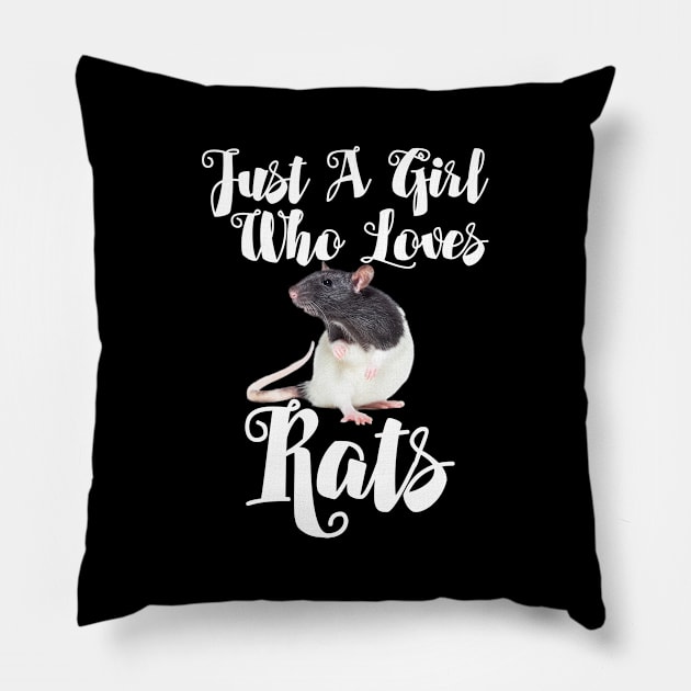 Rat - Just A Girl Who Loves Rats Pillow by Kudostees