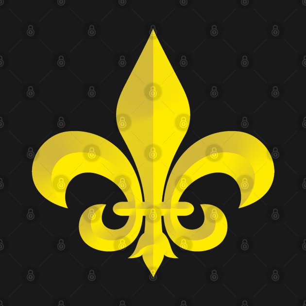 Gold Bevel Fleur De Lis New Orleans Style by TeeCreations